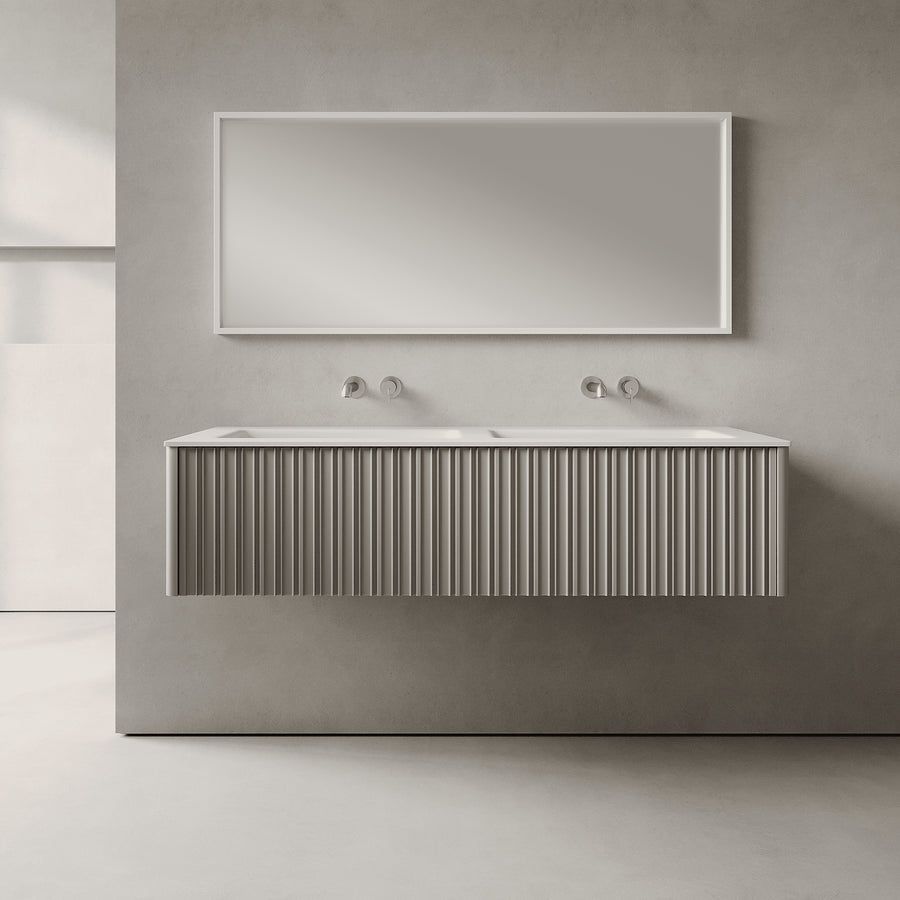 Esmont Stone Grey 1400mm Vanity Unit - Single Drawer with Double Basin