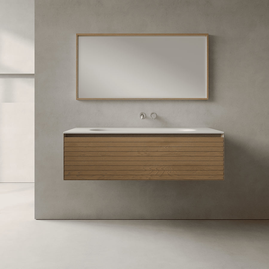 Nordale Real Oak 1200mm Vanity Unit - Single Drawer with Large Single Basin