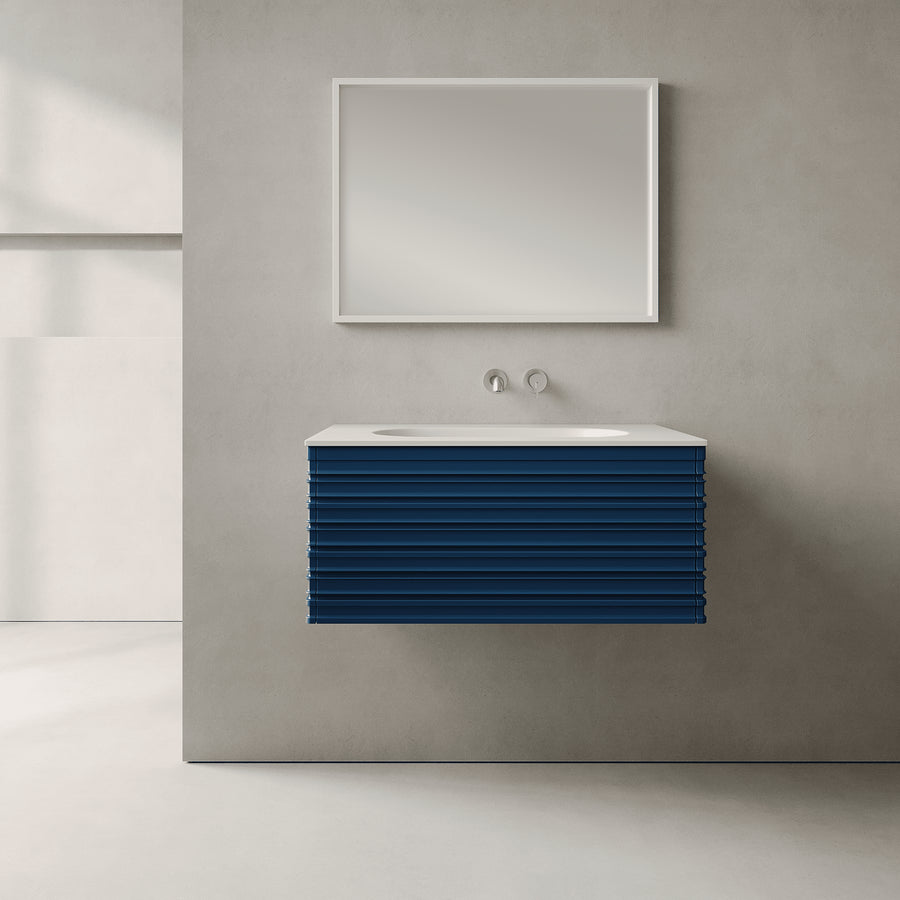 Rivara Ocean Blue 800mm Vanity Unit - Single Drawer with Single Basin