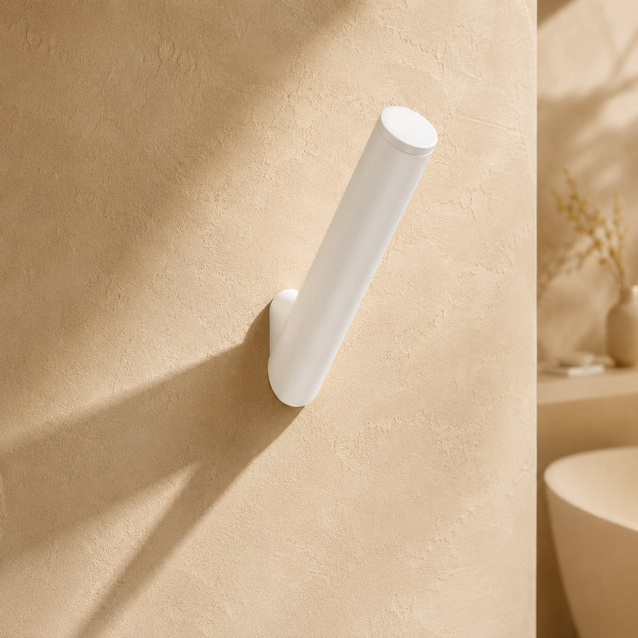 Lia Wall Mounted Robe & Towel Hook - White