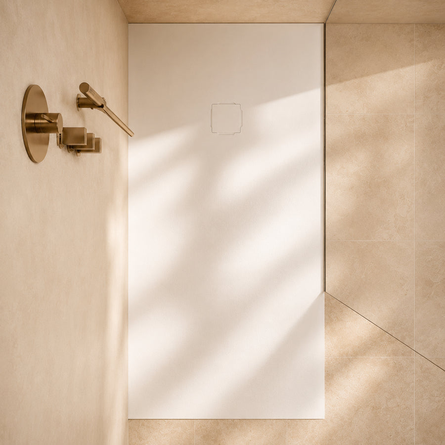 Meseta White Stone Resin Shower Tray 900 x 700