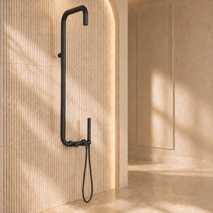 Lia Elegante Shower Column with Shower Mixer - Black
