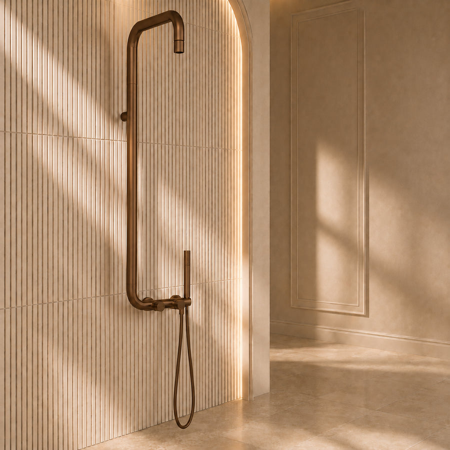 Lia Elegante Shower Column with Shower Mixer - Brushed Bronze