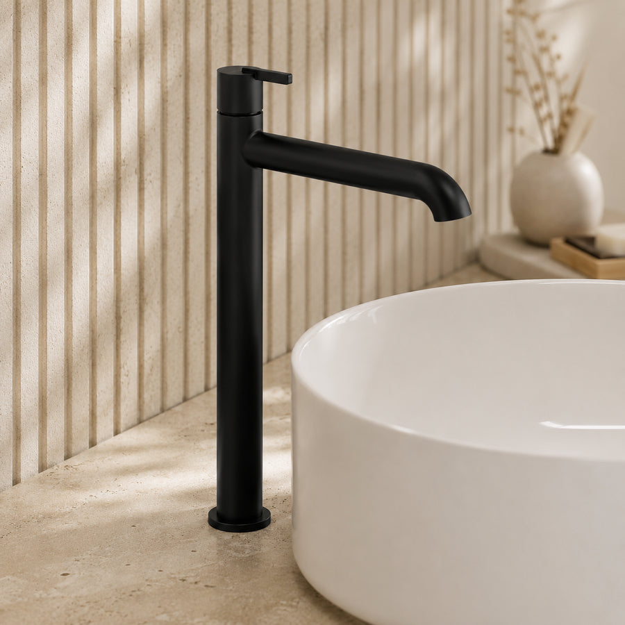 Lia Top Mount Tall Basin Mixer - Black