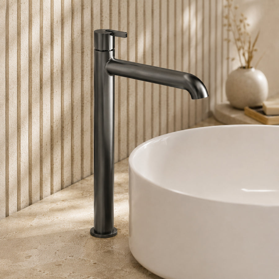 Lia Top Mount Tall Basin Mixer - Titanium