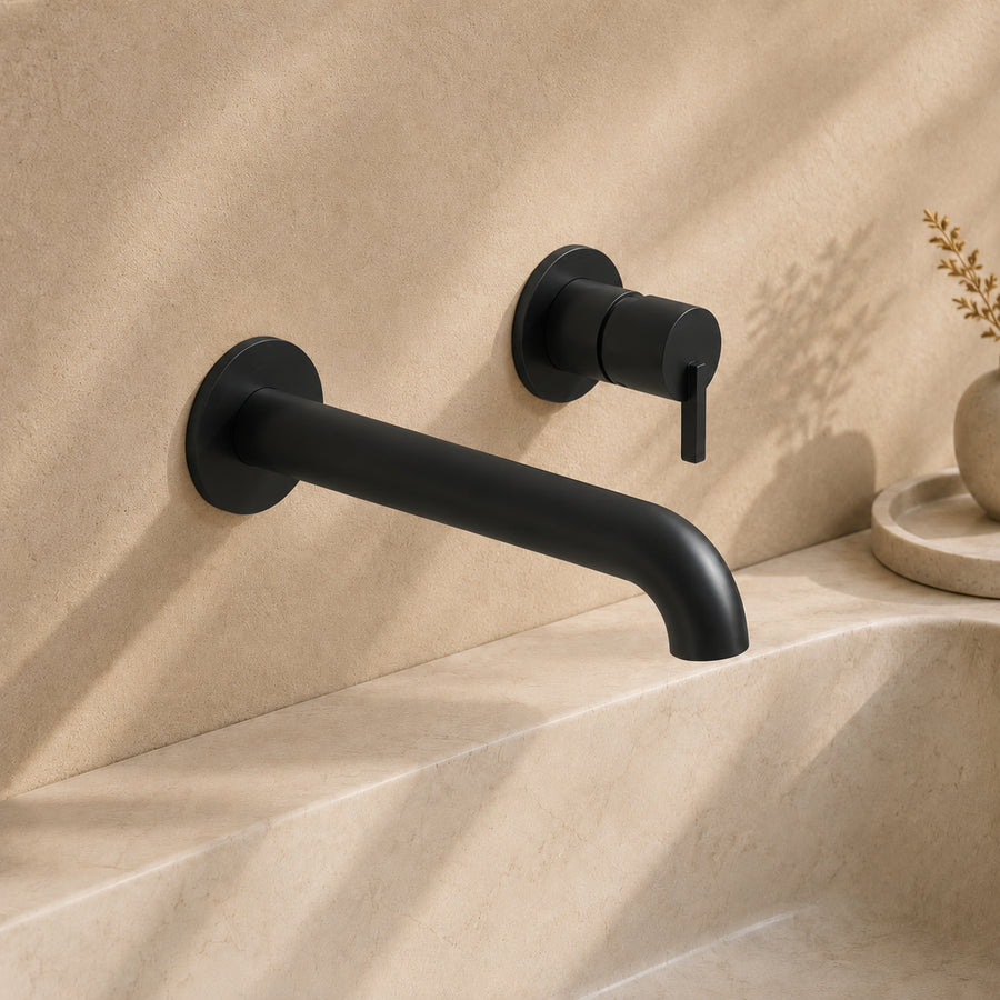 Lia Wall Mounted Basin Mixer - Black
