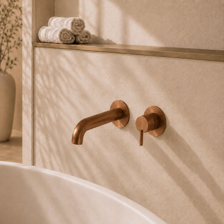 Lia Wall Mounted Bath Filler- Brushed Bronze
