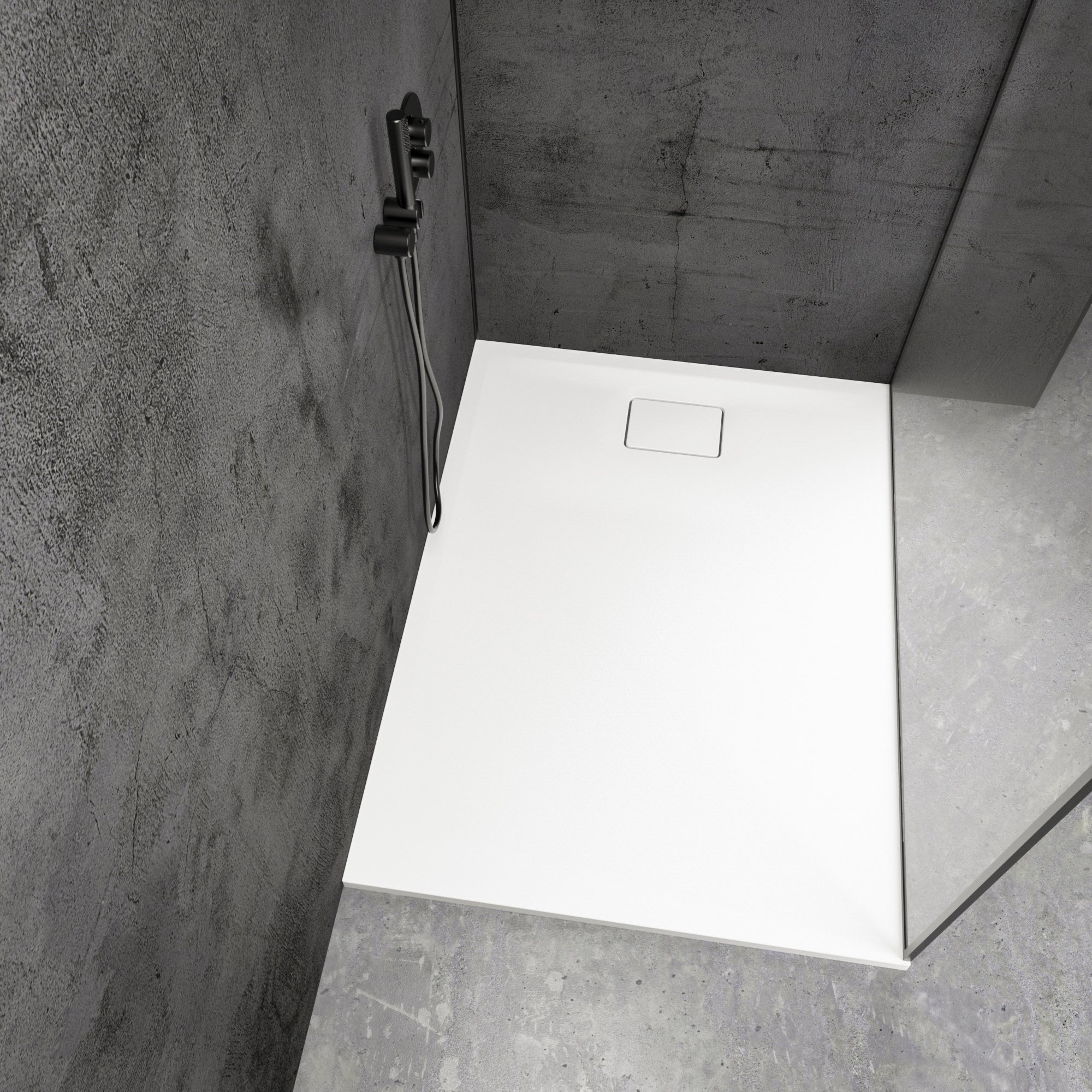Meseta White Stone Resin Shower Tray 1000 x 800