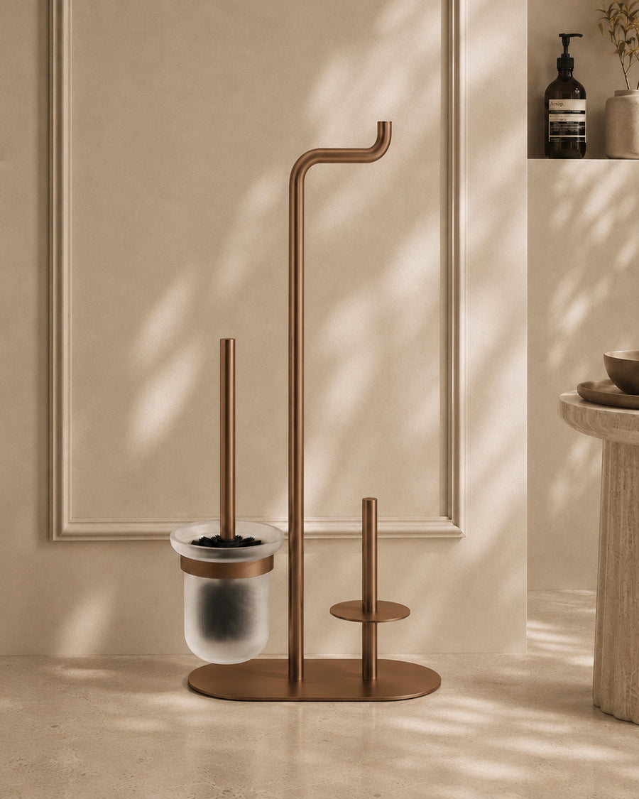 3-function Toilet Paper Stand - Brushed Bronze