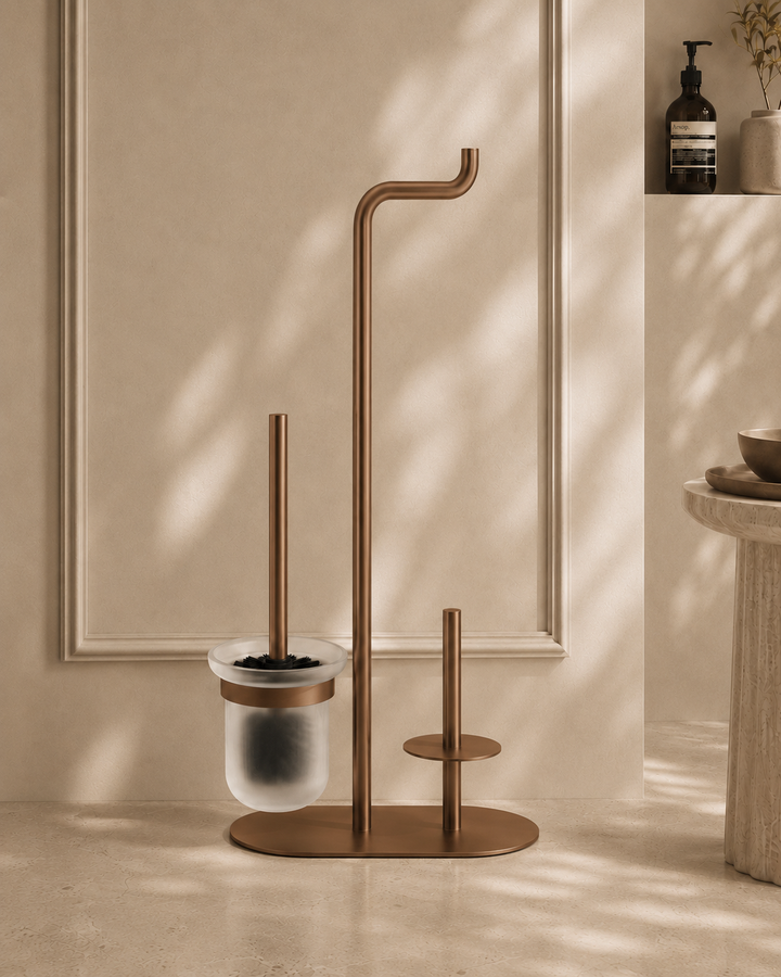 3-function Toilet Paper Stand - Brushed Bronze
