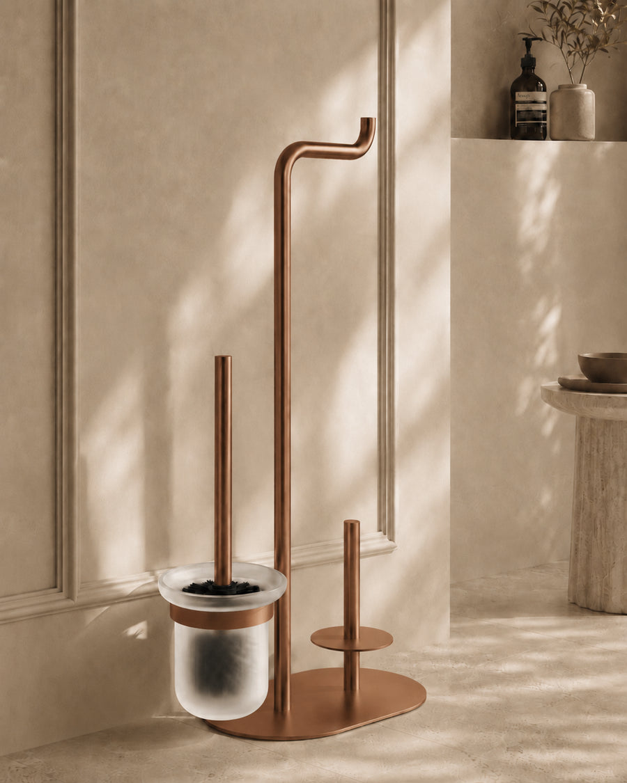 3-function Toilet Paper Stand - Brushed Bronze