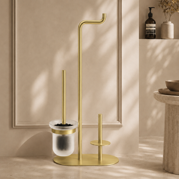 3-function Toilet Paper Stand - Brushed Gold