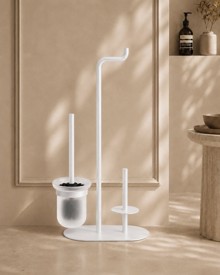 3-function Toilet Paper Stand - White