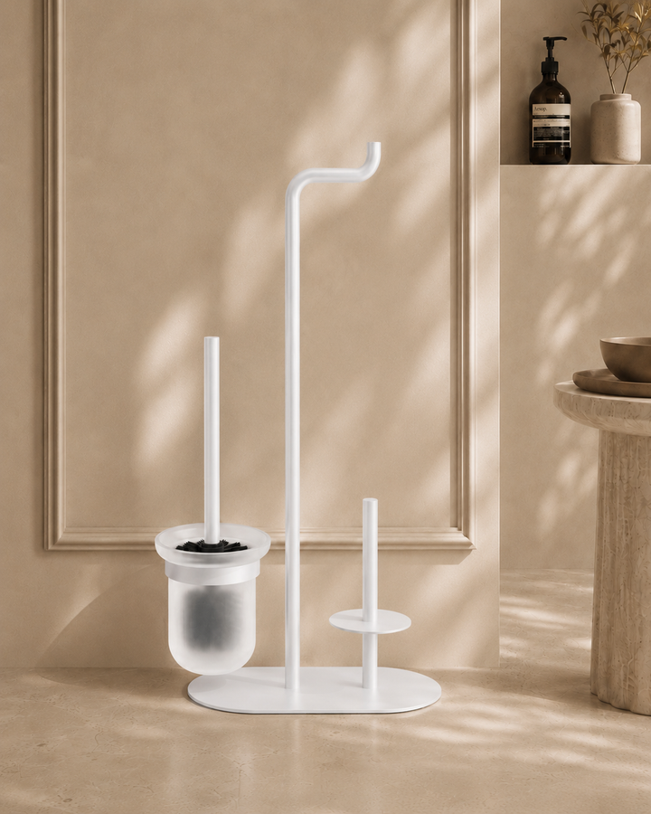 3-function Toilet Paper Stand - White