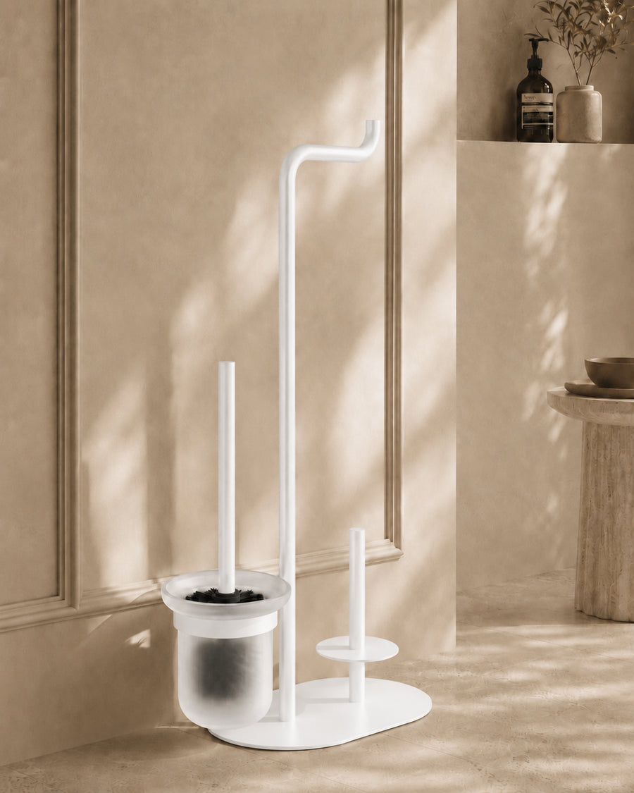 3-function Toilet Paper Stand - White