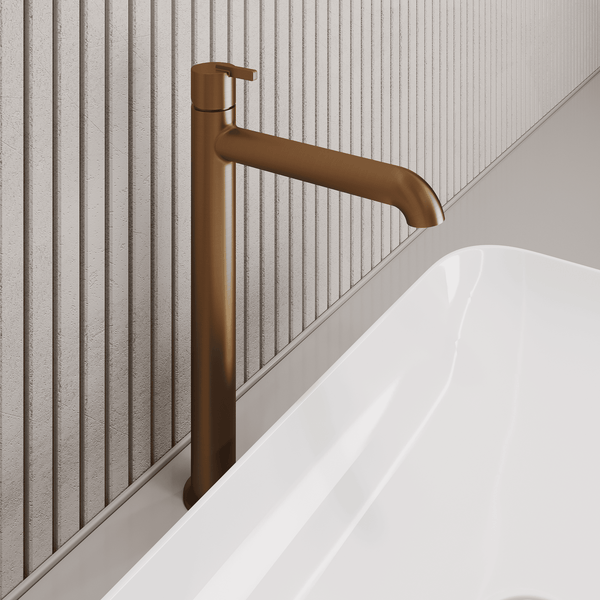 Lia Top Mount Tall Basin Mixer - Brushed Bronze