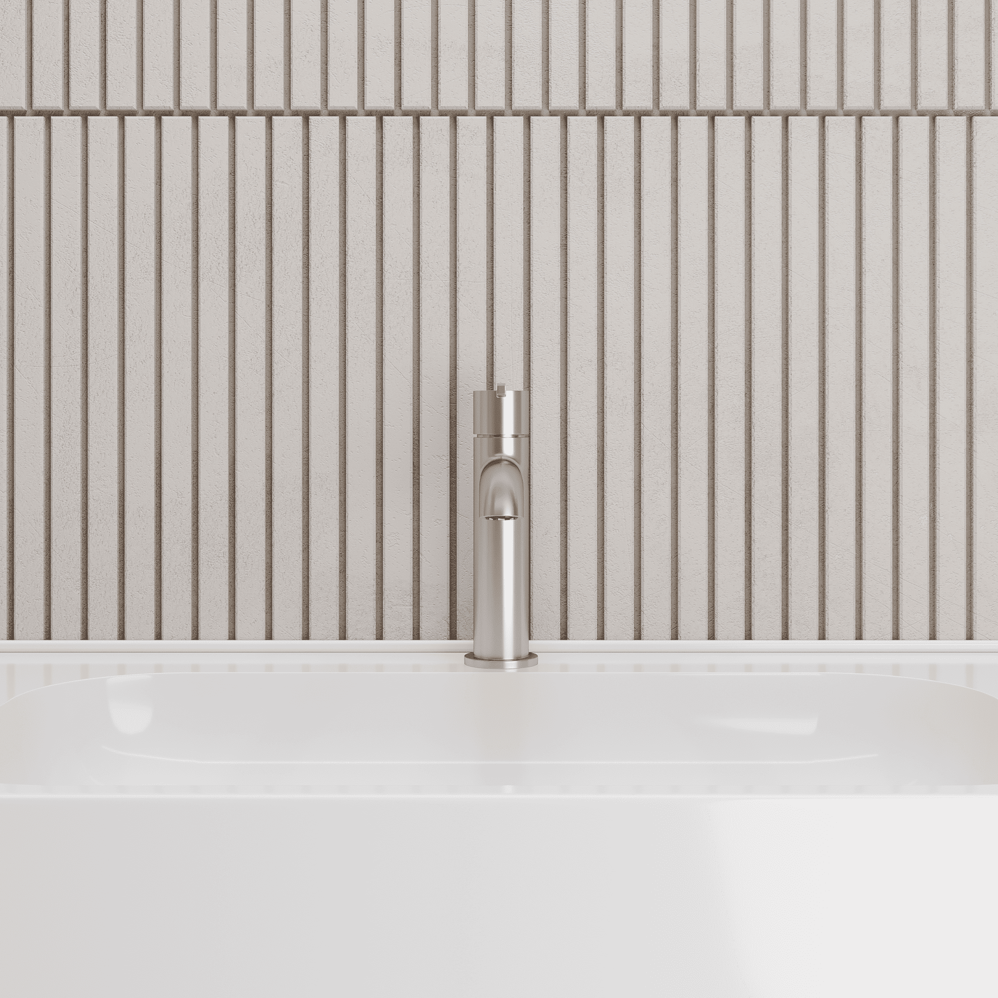 Lia Top Mount Basin Mixer - Brushed Steel