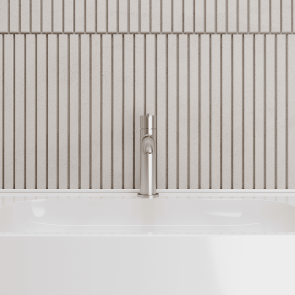 Lia Top Mount Basin Mixer - Brushed Steel