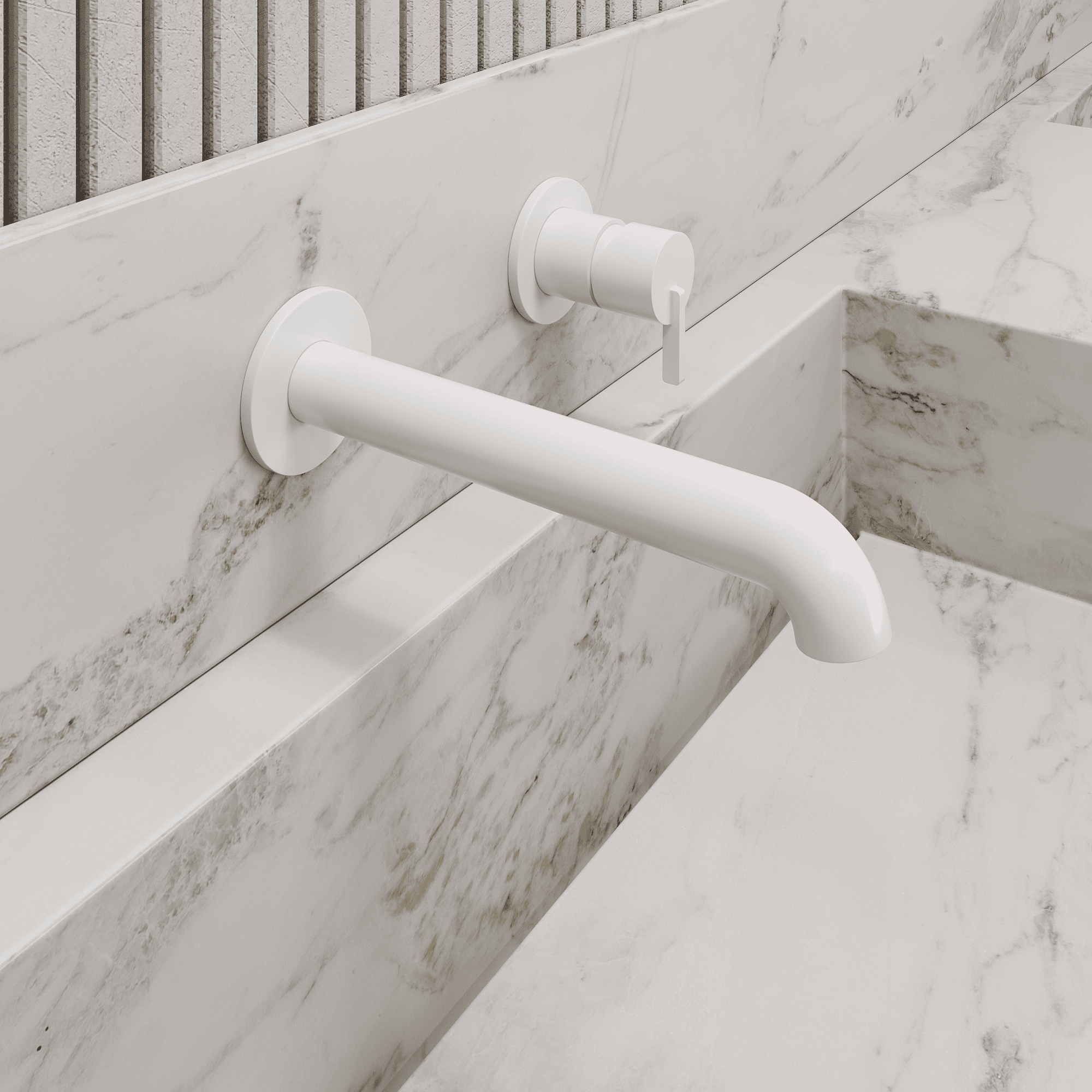 Lia Wall Mounted Basin Mixer - White