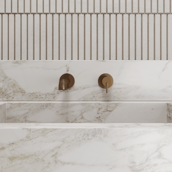 Lia Wall Mounted Basin Mixer - Brushed Bronze