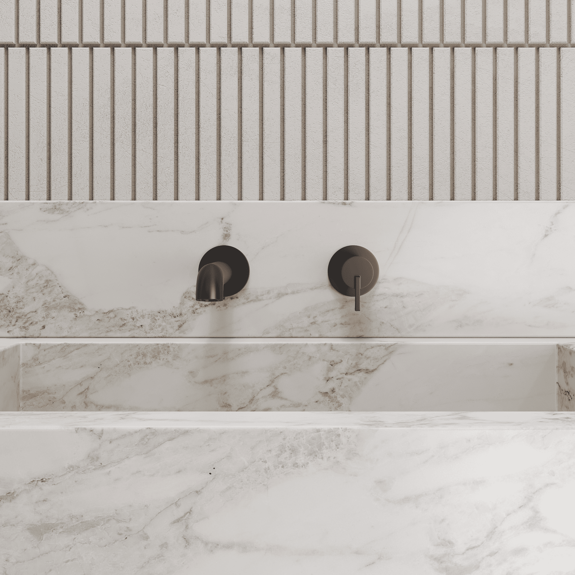 Lia Wall Mounted Basin Mixer - Black