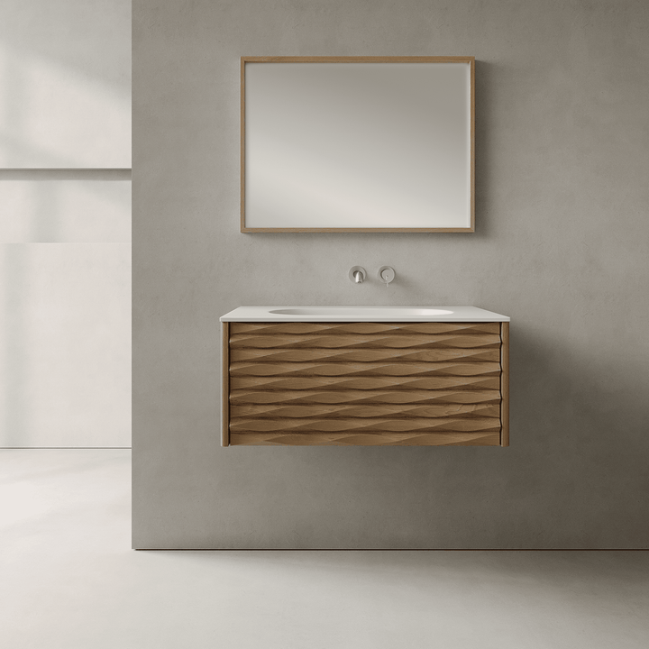 Haven Real Oak 800mm Vanity Unit - Single Drawer with Single Basin