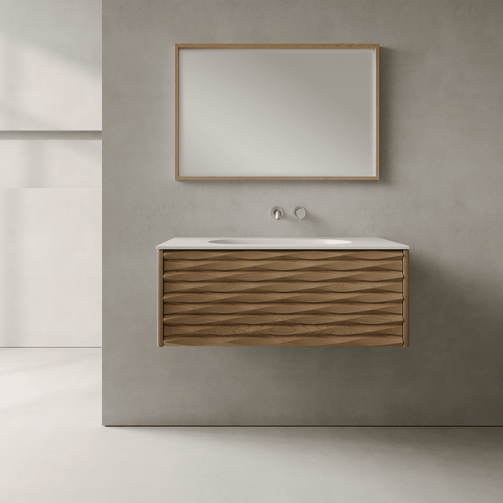 Haven Real Oak 900mm Vanity Unit - Single Drawer with Single Basin