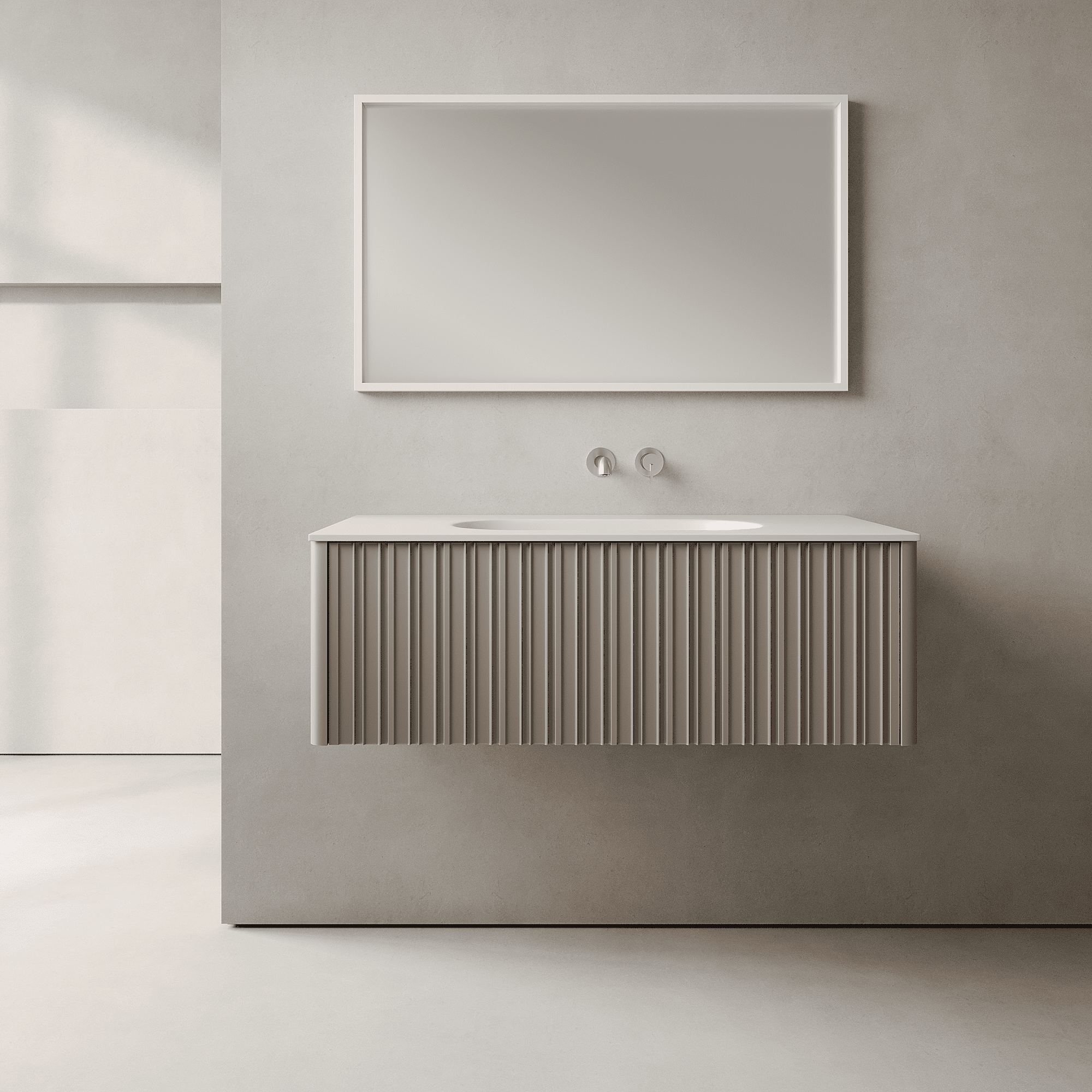 Esmont Taupe 1000mm Vanity Unit - Single Drawer with Single Basin