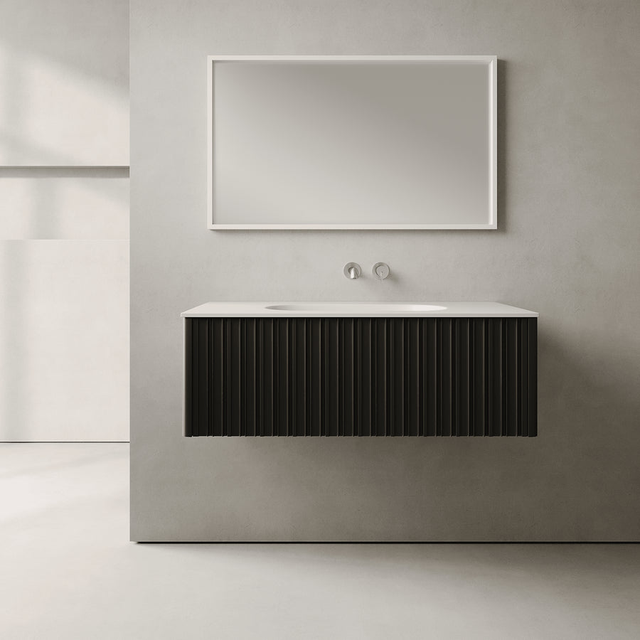 Esmont Silk Black 1000mm Vanity Unit - Single Drawer with Single Basin