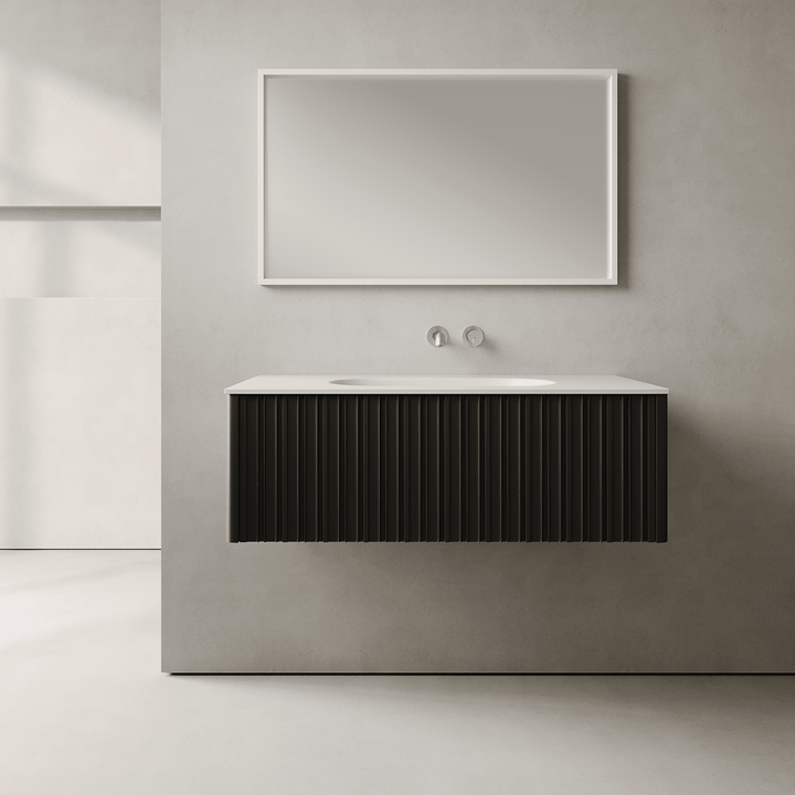 Esmont Silk Black 1000mm Vanity Unit - Single Drawer with Single Basin