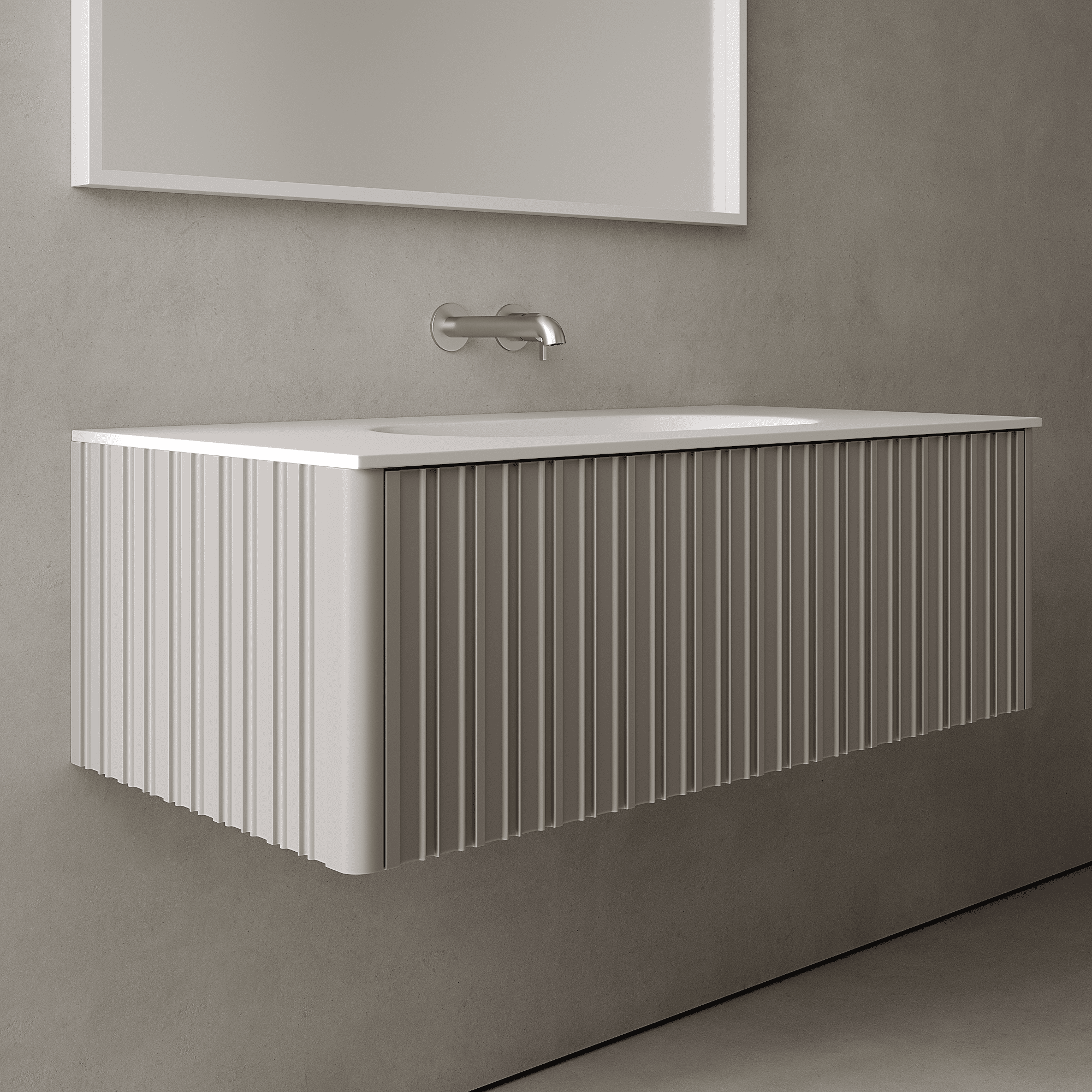 Esmont Stone Grey 1000mm Vanity Unit - Single Drawer with Single Basin
