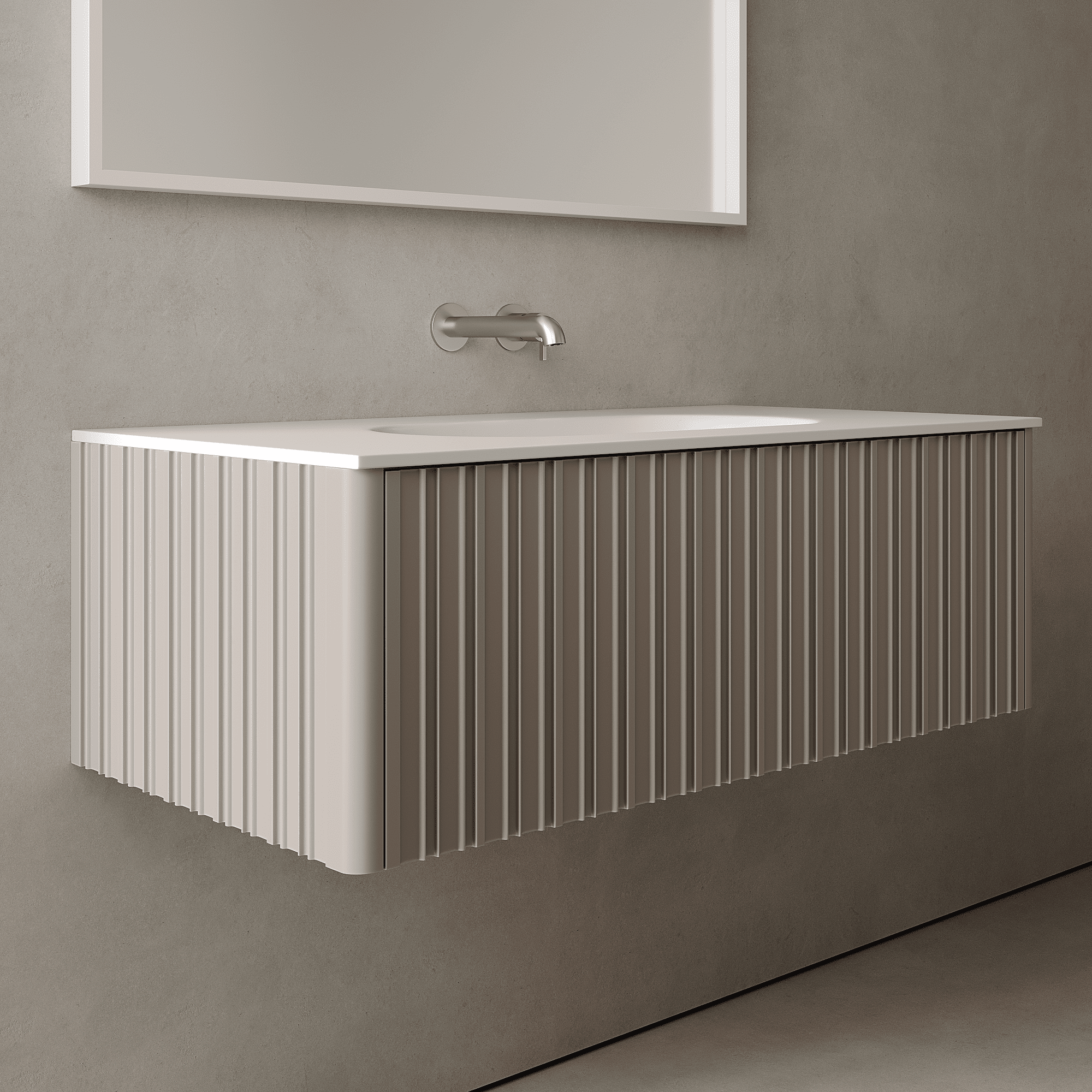 Esmont Taupe 1000mm Vanity Unit - Single Drawer with Single Basin