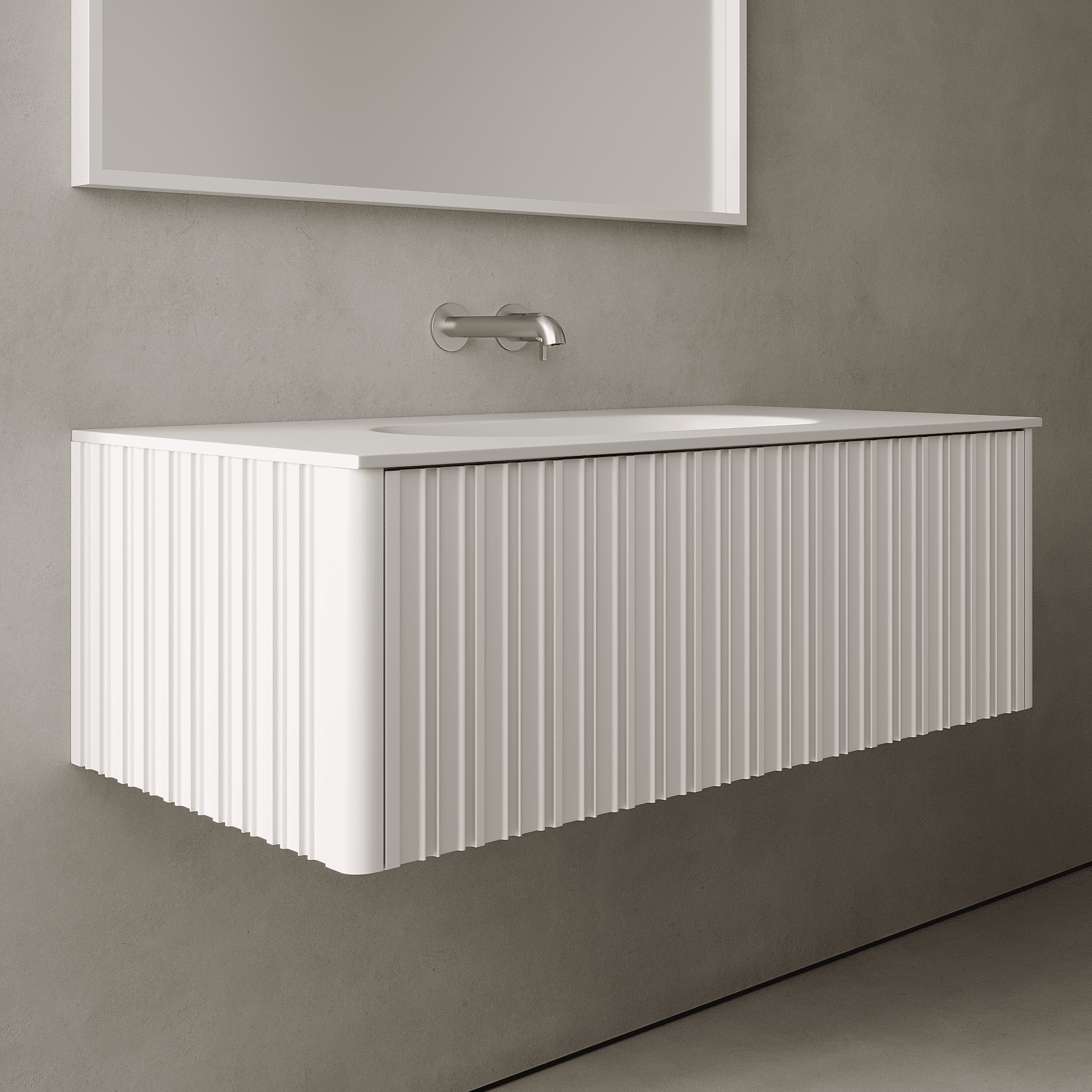 Esmont Snow White 1000mm Vanity Unit - Single Drawer with Single Basin