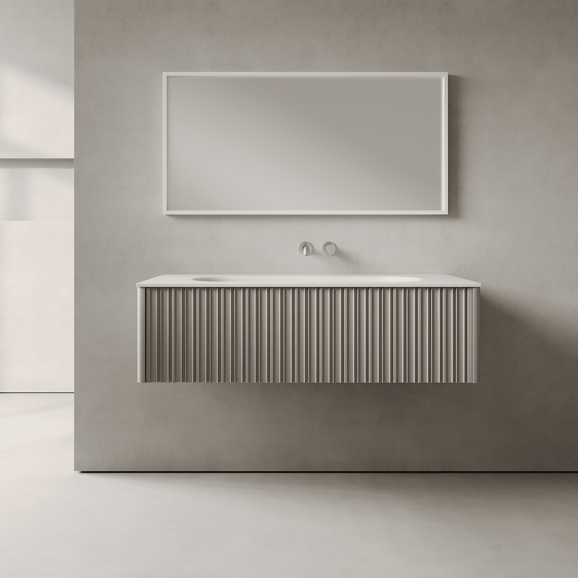 Esmont Stone Grey 1200mm Vanity Unit - Single Drawer with Large Single Basin