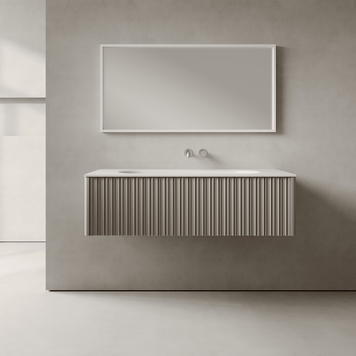 Esmont Taupe 1200mm Vanity Unit - Single Drawer with Large Single Basin