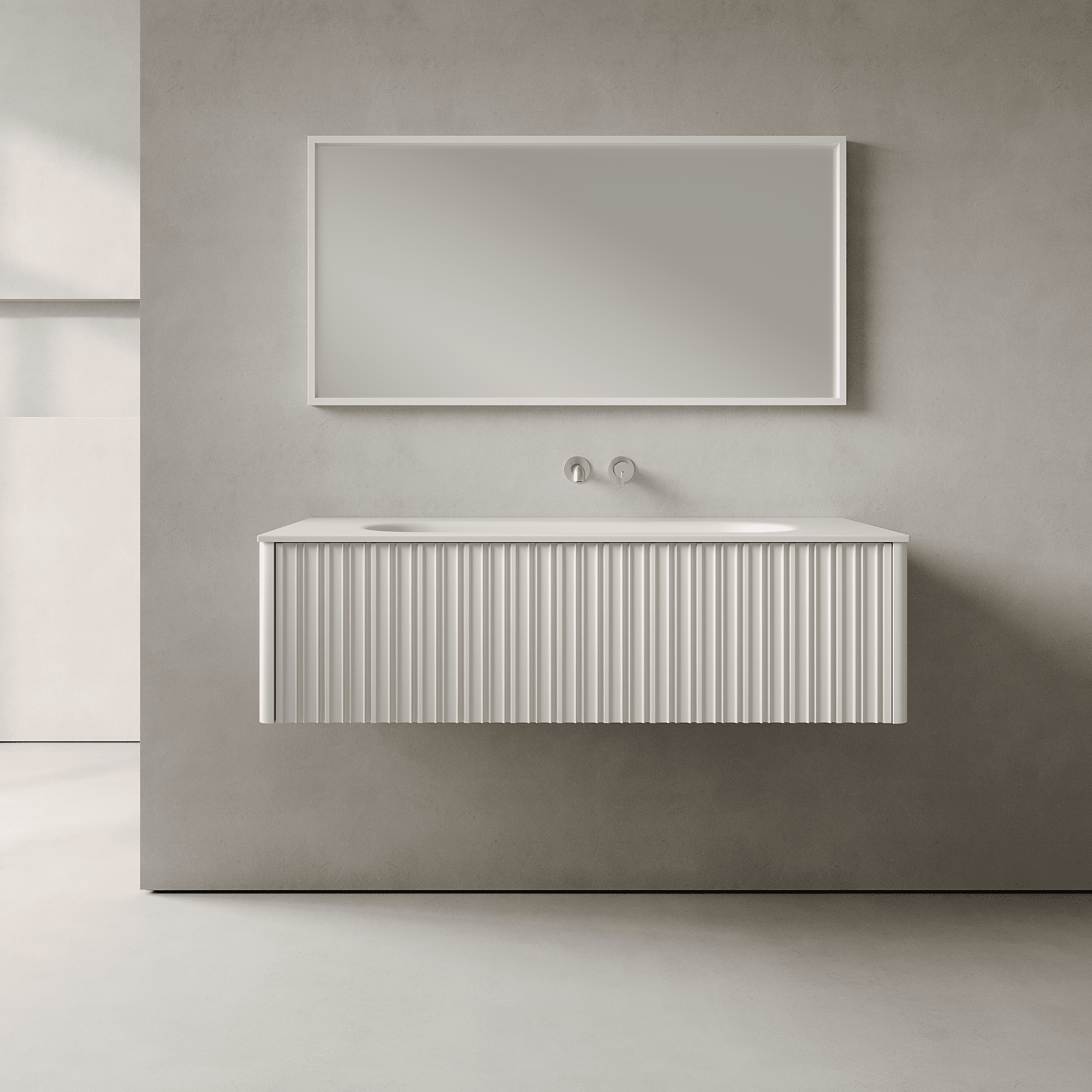 Esmont Snow White 1200mm Vanity Unit - Single Drawer with Large Single Basin