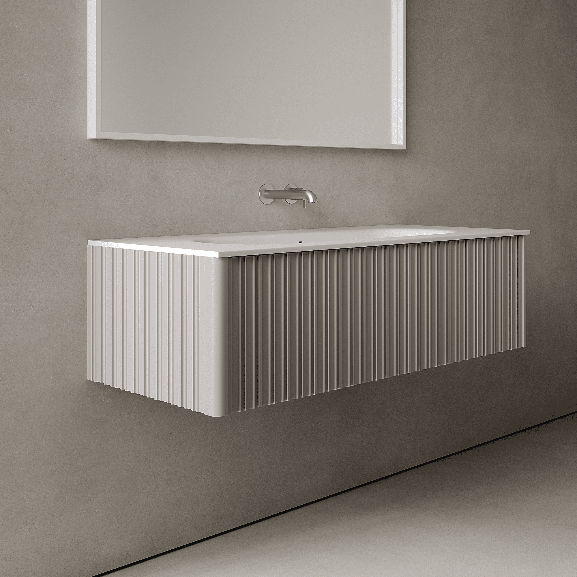 Esmont Stone Grey 1200mm Vanity Unit - Single Drawer with Large Single Basin