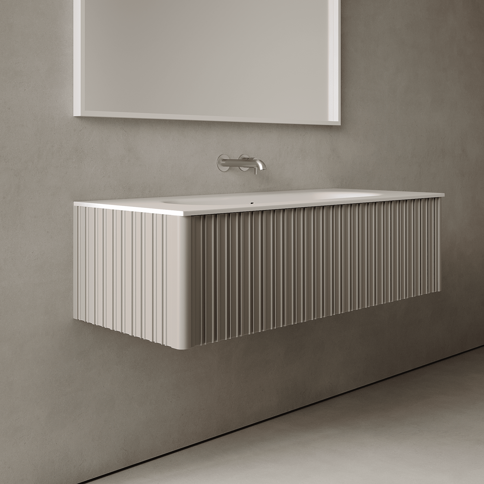Esmont Taupe 1200mm Vanity Unit - Single Drawer with Large Single Basin
