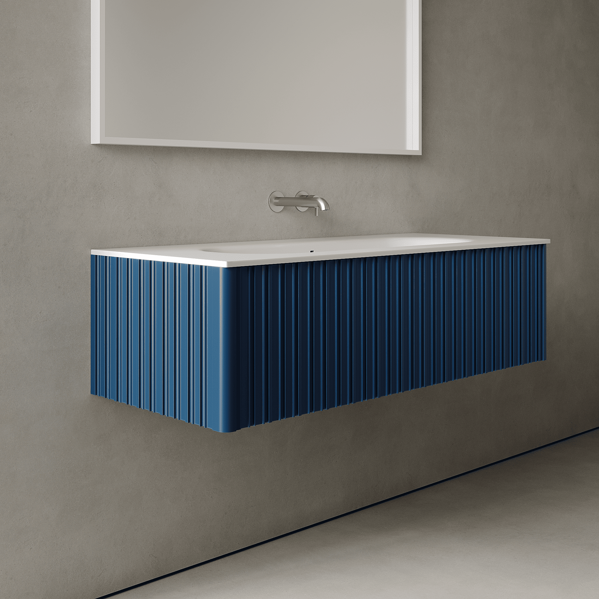 Esmont Ocean Blue 1200mm Vanity Unit - Single Drawer with Large Single Basin