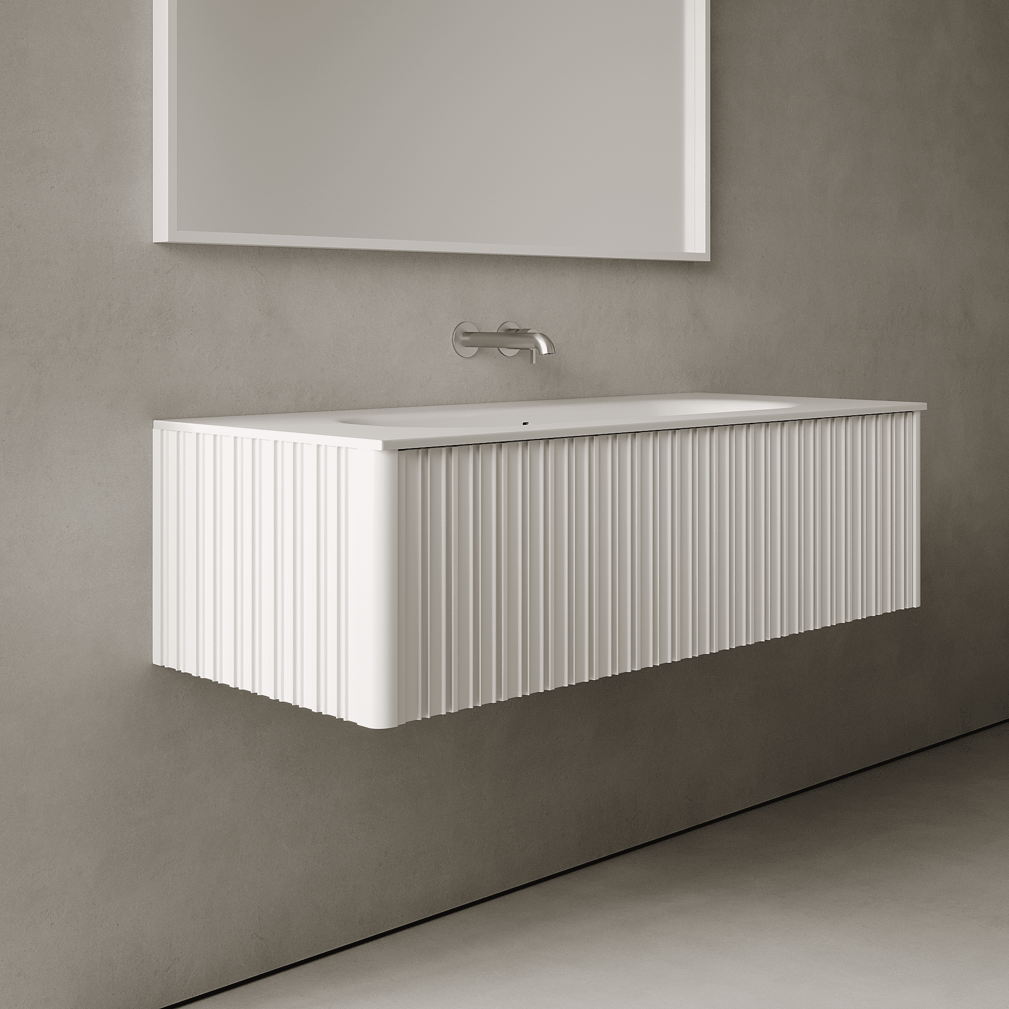 Esmont Snow White 1200mm Vanity Unit - Single Drawer with Large Single Basin