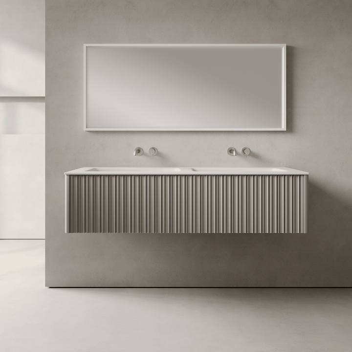 Esmont Stone Grey 1400mm Vanity Unit - Single Drawer with Double Basin