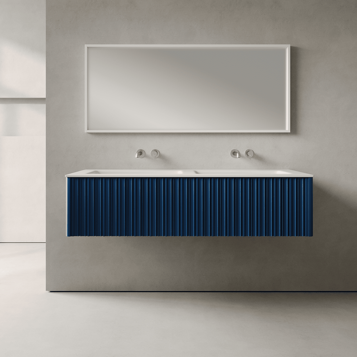 Esmont Ocean Blue 1400mm Vanity Unit - Single Drawer with Double Basin