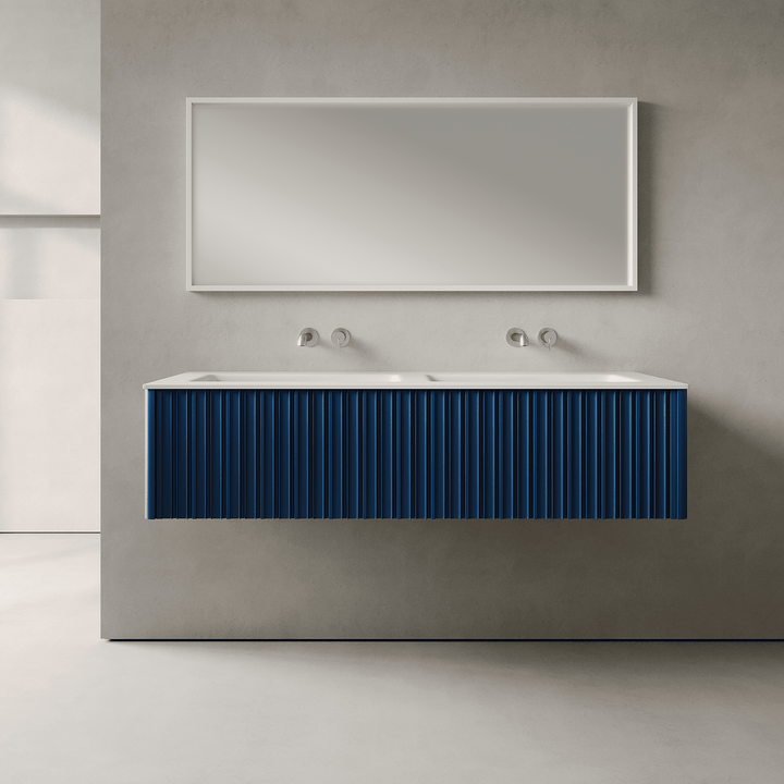 Esmont Ocean Blue 1400mm Vanity Unit - Single Drawer with Double Basin