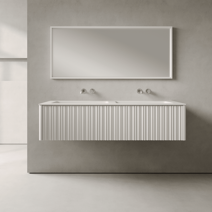 Esmont Snow White 1400mm Vanity Unit - Single Drawer with Double Basin