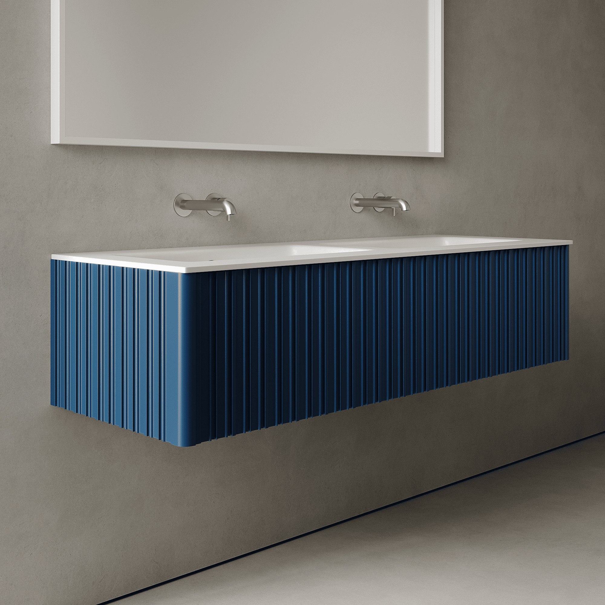 Esmont Ocean Blue 1400mm Vanity Unit - Single Drawer with Double Basin