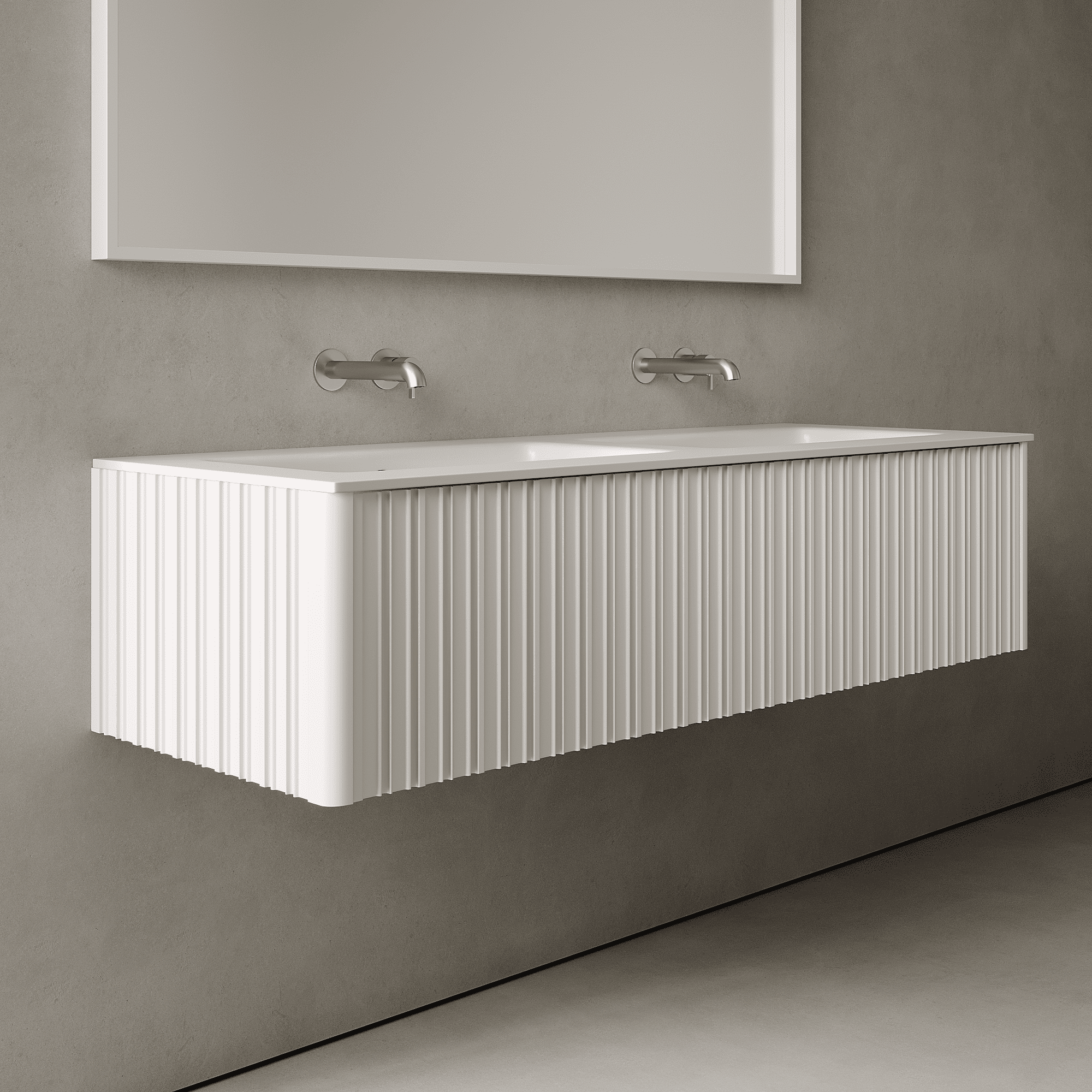Esmont Snow White 1400mm Vanity Unit - Single Drawer with Double Basin