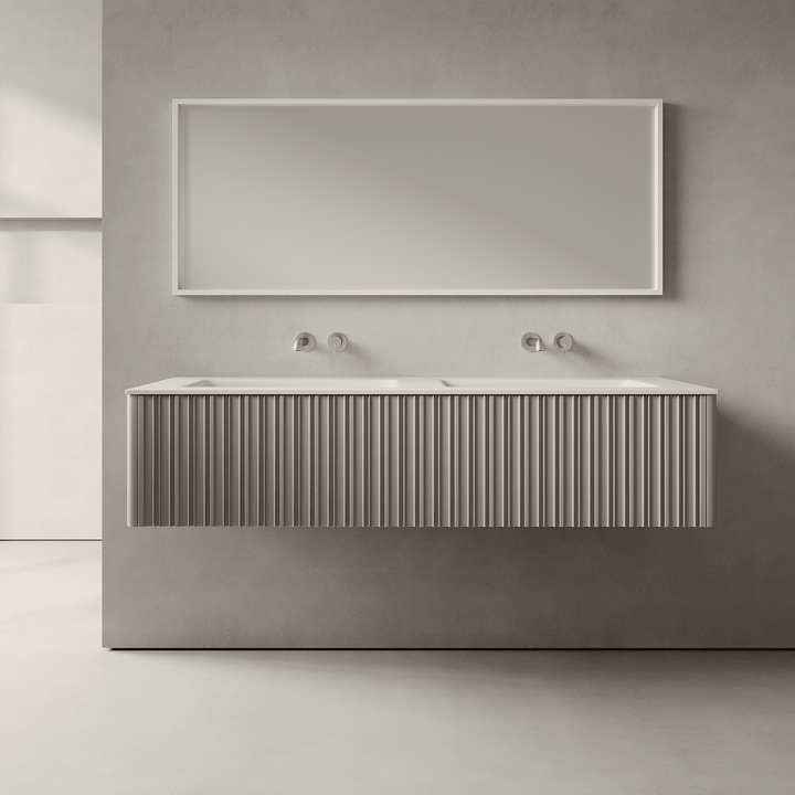 Esmont Stone Grey 1500mm Vanity Unit - Single Drawer with Double Basin