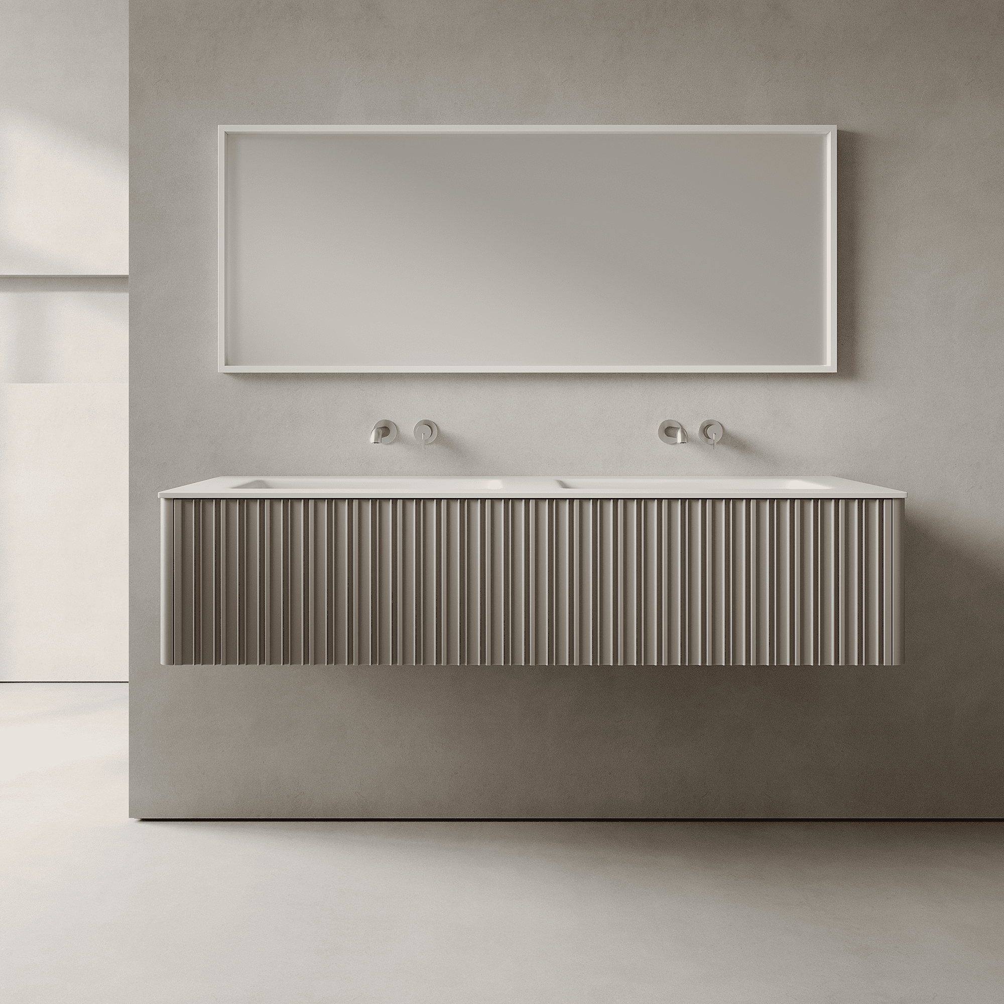 Esmont Taupe 1500mm Vanity Unit - Single Drawer with Double Basin