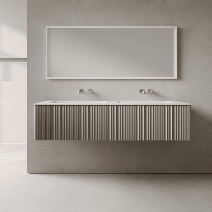 Esmont Taupe 1500mm Vanity Unit - Single Drawer with Double Basin