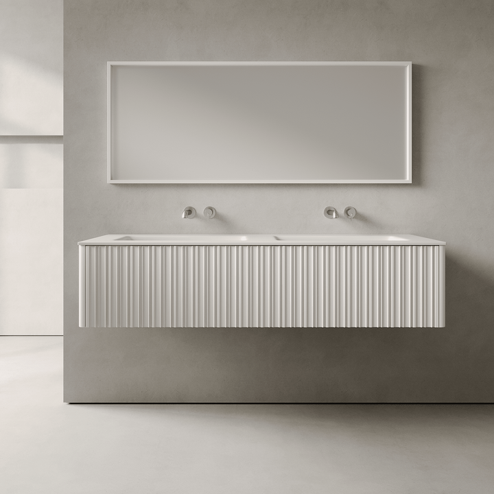 Esmont Snow White 1500mm Vanity Unit - Single Drawer with Double Basin
